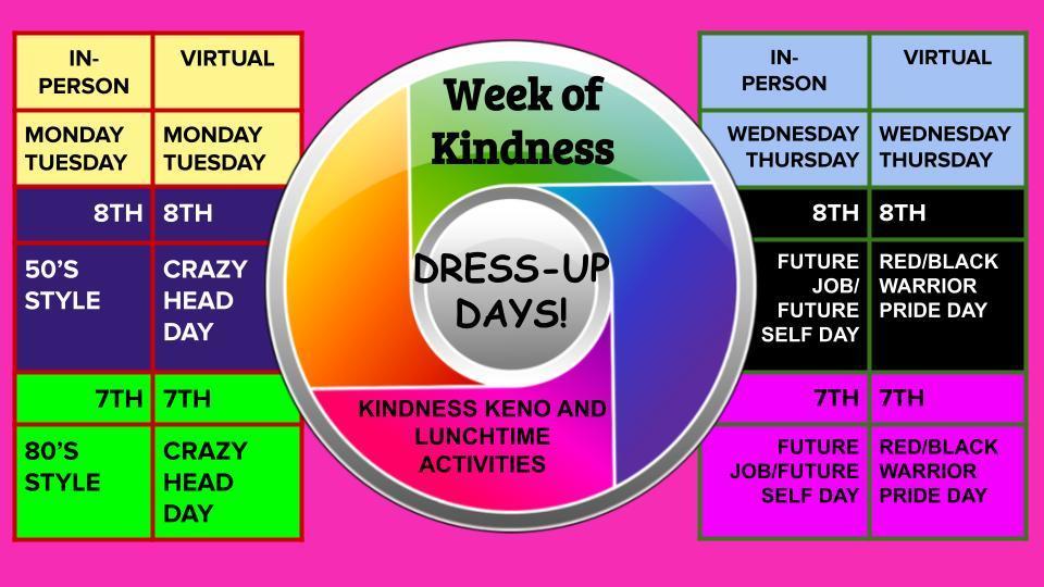 Week of Kindness Schedule